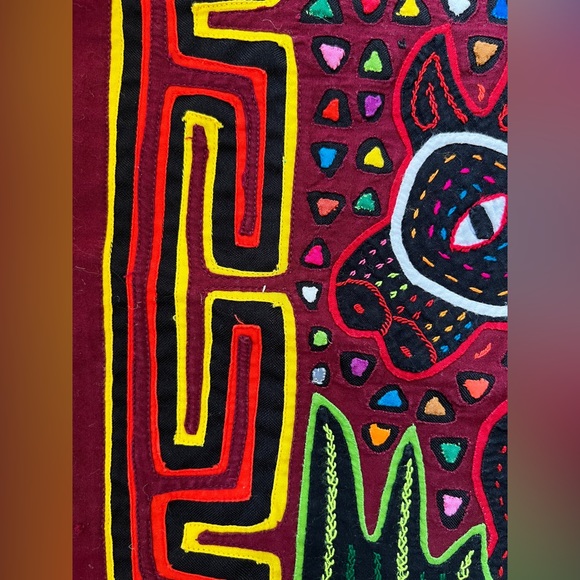 Kuna Mola Textile Panama authentic hand stitched appliqué embroidery cowboy - Picture 10 of 13